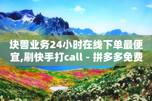 块兽业务24小时在线下单最便宜,刷快手打call - 拼多多免费助力 - 拼多多积分0.01还要多久提现