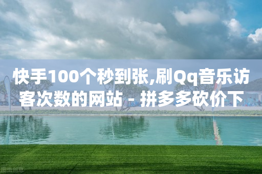 快手100个秒到张,刷Qq音乐访客次数的网站 - 拼多多砍价下单平台 - 拼多多1元菜刀-第1张图片-靖非智能科技传媒