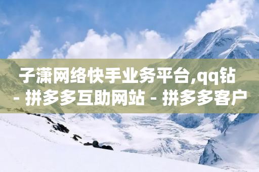 子潇网络快手业务平台,qq钻 - 拼多多互助网站 - 拼多多客户下单在哪-第1张图片-靖非智能科技传媒