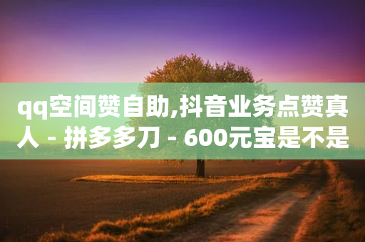 qq空间赞自助,抖音业务点赞真人 - 拼多多刀 - 600元宝是不是最后一步了