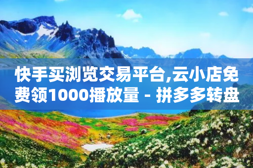 快手买浏览交易平台,云小店免费领1000播放量 - 拼多多转盘最后0.01解决办法 - 拼多多40元要多少个新用户-第1张图片-靖非智能科技传媒