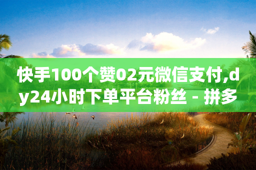 快手100个赞02元微信支付,dy24小时下单平台粉丝 - 拼多多砍价网站一元10刀 - 拼多多拆50元红包要多少人拆-第1张图片-靖非智能科技传媒