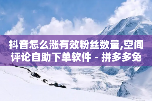 抖音怎么涨有效粉丝数量,空间评论自助下单软件 - 拼多多免费助力 - 拼多多砍一刀代砍