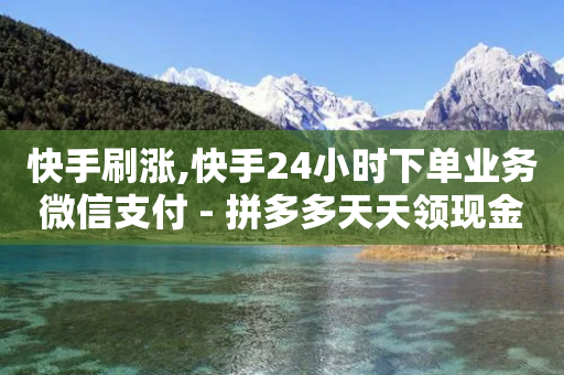 快手刷涨,快手24小时下单业务微信支付 - 拼多多天天领现金助力 - 拼多多运营代理公司