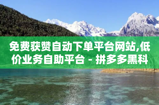 免费获赞自动下单平台网站,低价业务自助平台 - 拼多多黑科技引流推广神器 - 拼多多怎么卖别人的货-第1张图片-靖非智能科技传媒