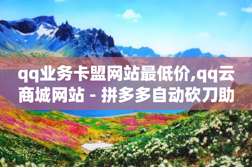 qq业务卡盟网站最低价,qq云商城网站 - 拼多多自动砍刀助力软件 - 拼多多商家版官方网站-第1张图片-靖非智能科技传媒