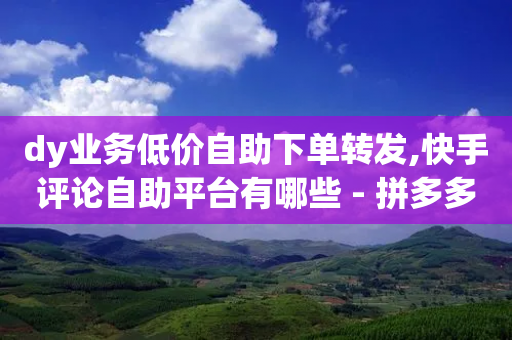 dy业务低价自助下单转发,快手评论自助平台有哪些 - 拼多多买了200刀全被吞了 - pdd推金币助力网站-第1张图片-靖非智能科技传媒