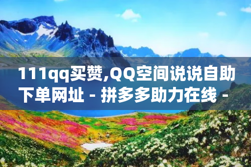 111qq买赞,QQ空间说说自助下单网址 - 拼多多助力在线 - 24小时自助下单商城下载