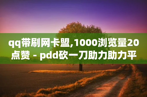 qq带刷网卡盟,1000浏览量20点赞 - pdd砍一刀助力助力平台官网 - qq好友助力怎么助力