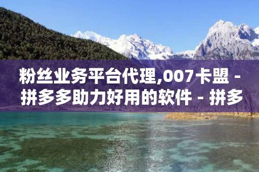 粉丝业务平台代理,007卡盟 - 拼多多助力好用的软件 - 拼多多商家版怎么给客户免拼