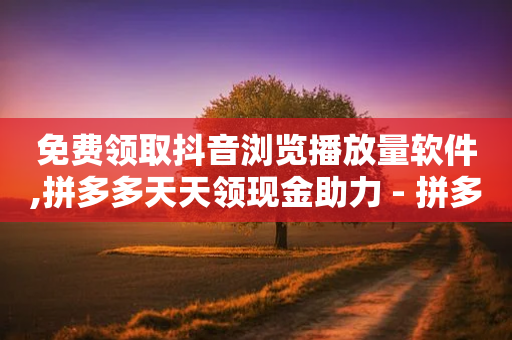 免费领取抖音浏览播放量软件,拼多多天天领现金助力 - 拼多多最后0.01碎片 - 拼多多怎么不用好友助力-第1张图片-靖非智能科技传媒