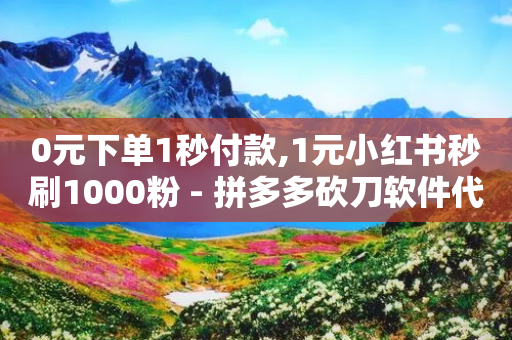 0元下单1秒付款,1元小红书秒刷1000粉 - 拼多多砍刀软件代砍平台 - 互利帮砍价神器