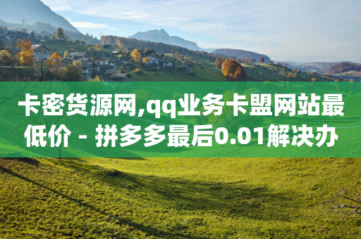 卡密货源网,qq业务卡盟网站最低价 - 拼多多最后0.01解决办法 - 拼多多号免费领取-第1张图片-靖非智能科技传媒