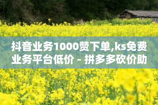 抖音业务1000赞下单,ks免费业务平台低价 - 拼多多砍价助力网站 - 拼多多砍一刀免单是真的吗