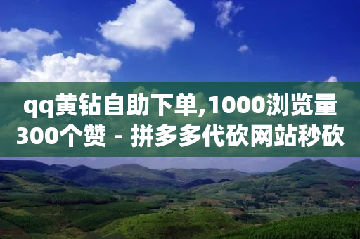 qq黄钻自助下单,1000浏览量300个赞 - 拼多多代砍网站秒砍 - 哪里可以买拼多多账号-第1张图片-靖非智能科技传媒