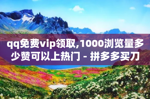 qq免费vip领取,1000浏览量多少赞可以上热门 - 拼多多买刀助力 - 拼多多砍价免费拿最新-第1张图片-靖非智能科技传媒