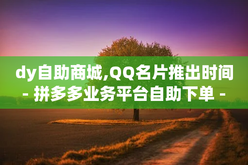 dy自助商城,QQ名片推出时间 - 拼多多业务平台自助下单 - 拼多多微信怎么登陆主号