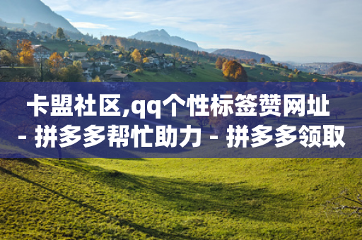 卡盟社区,qq个性标签赞网址 - 拼多多帮忙助力 - 拼多多领取现金活动-第1张图片-靖非智能科技传媒