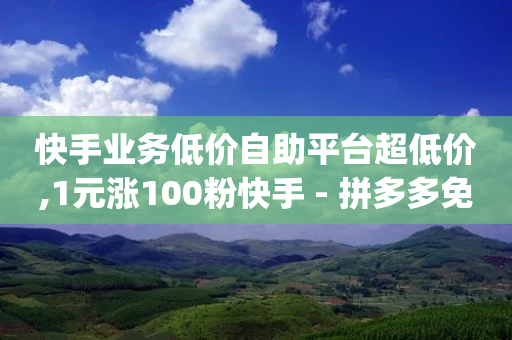 快手业务低价自助平台超低价,1元涨100粉快手 - 拼多多免费助力网站 - pdd抽奖不显示概率-第1张图片-靖非智能科技传媒