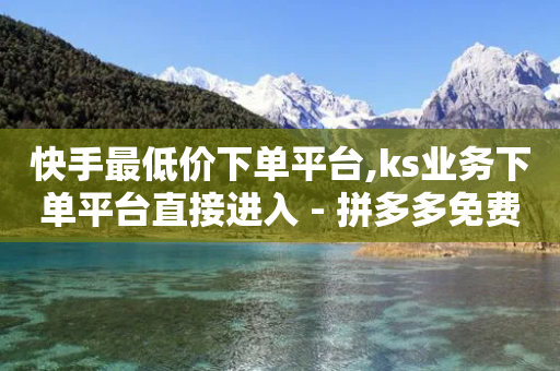 快手最低价下单平台,ks业务下单平台直接进入 - 拼多多免费助力工具1.0.5 免费版 - 拼多多700元碎片后面还有吗-第1张图片-靖非智能科技传媒