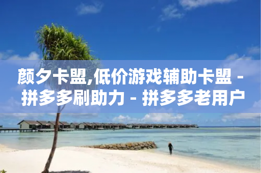 颜夕卡盟,低价游戏辅助卡盟 - 拼多多刷助力 - 拼多多老用户变新用户教程-第1张图片-靖非智能科技传媒