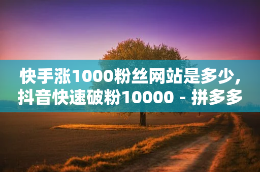 快手涨1000粉丝网站是多少,抖音快速破粉10000 - 拼多多代砍网站秒砍 - 拼多多无货源怎么上架-第1张图片-靖非智能科技传媒