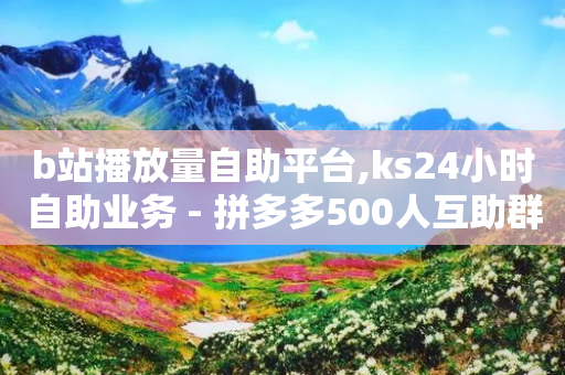 b站播放量自助平台,ks24小时自助业务 - 拼多多500人互助群 - 拼多多助力软件平台-第1张图片-靖非智能科技传媒