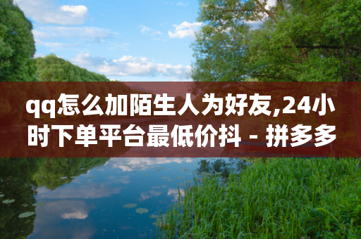 qq怎么加陌生人为好友,24小时下单平台最低价抖 - 拼多多最后0.01助力不了 - 拼多多上的剃须刀能买吗-第1张图片-靖非智能科技传媒