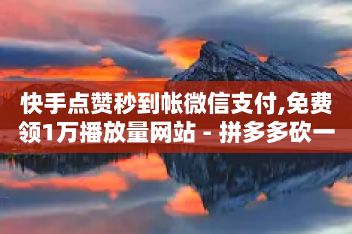 快手点赞秒到帐微信支付,免费领1万播放量网站 - 拼多多砍一刀助力平台 - 拼多多返利软件哪个最好-第1张图片-靖非智能科技传媒