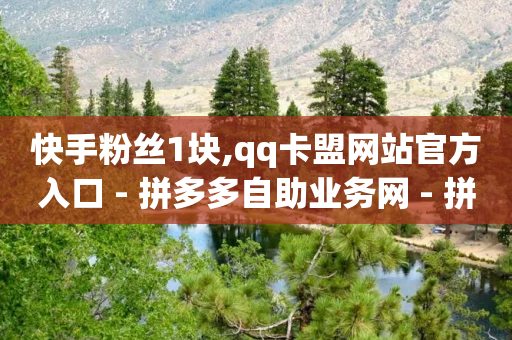 快手粉丝1块,qq卡盟网站官方入口 - 拼多多自助业务网 - 拼多多助力都有什么环节-第1张图片-靖非智能科技传媒