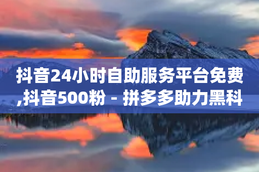 抖音24小时自助服务平台免费,抖音500粉 - 拼多多助力黑科技 - 拼多多助力bug-第1张图片-靖非智能科技传媒